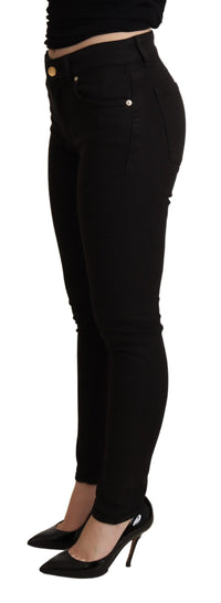 Thumbnail for Elegant Mid-Waist Skinny Black Jeans