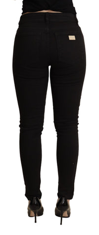 Thumbnail for Elegant Mid-Waist Skinny Black Jeans