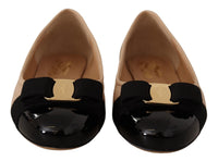 Thumbnail for Elegant Quilted Leather Flats - Chic Dual-Tone Design