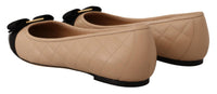 Thumbnail for Elegant Quilted Leather Flats - Chic Dual-Tone Design