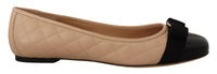 Thumbnail for Elegant Quilted Leather Flats - Chic Dual-Tone Design