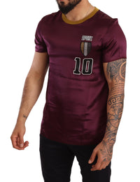 Thumbnail for Elegant Purple Silk Short Sleeve T-Shirt