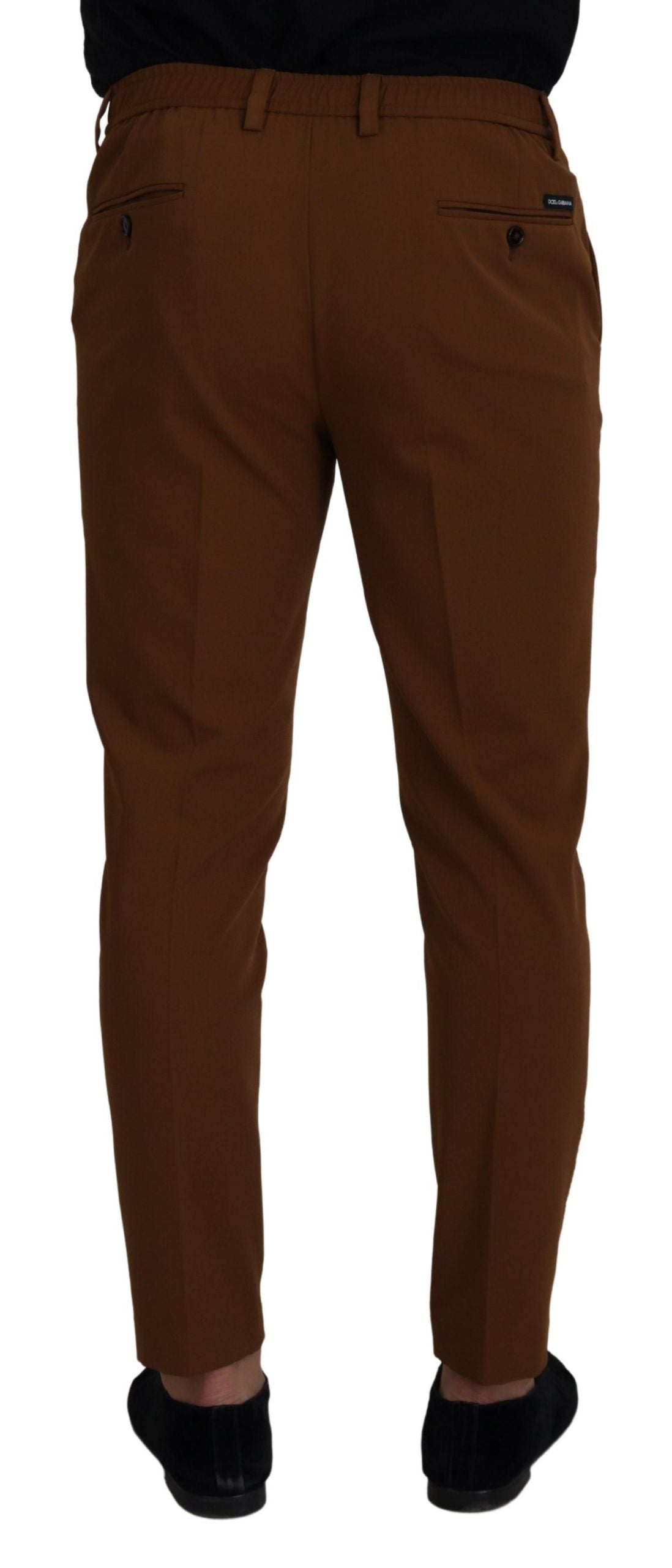 Brown Wool Chino Skinny Men Pants