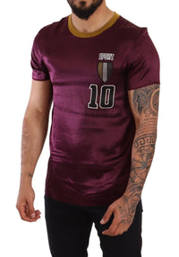 Thumbnail for Elegant Purple Silk Short Sleeve T-Shirt