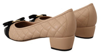 Thumbnail for Elegant Quilted Leather Pumps in Beige and Black