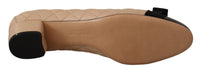 Thumbnail for Elegant Quilted Leather Pumps in Beige and Black