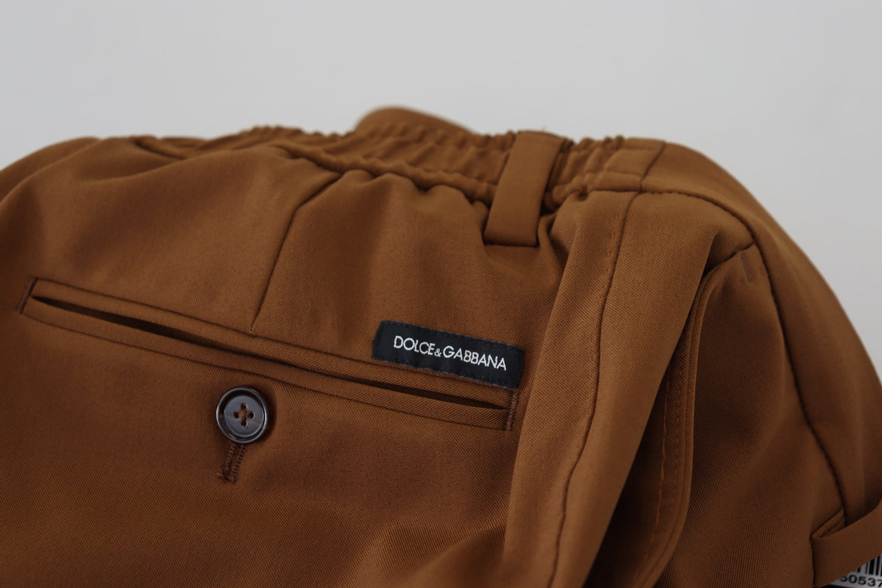 Brown Wool Chino Skinny Men Pants