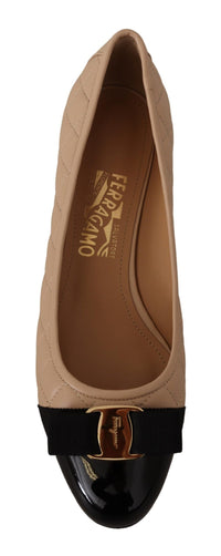 Thumbnail for Elegant Quilted Leather Pumps in Beige and Black