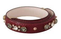 Thumbnail for Elegant Python Leather Bag Strap in Bordeaux