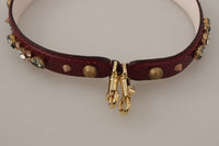 Thumbnail for Elegant Python Leather Bag Strap in Bordeaux