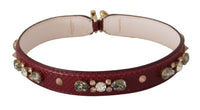 Thumbnail for Elegant Python Leather Bag Strap in Bordeaux