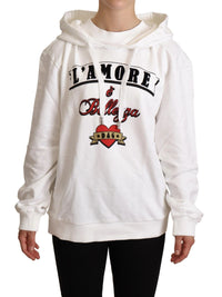 Thumbnail for White L'Amore Motive Hooded Sweater