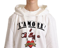 Thumbnail for White L'Amore Motive Hooded Sweater