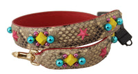 Thumbnail for Exquisite Beige Python Leather Bag Strap
