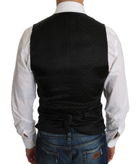 Thumbnail for Sleek Black Wool Blend Formal Vest