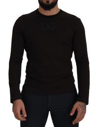 Thumbnail for Elegant Brown Crewneck Cotton Sweater