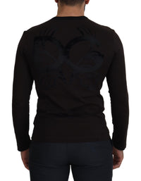 Thumbnail for Elegant Brown Crewneck Cotton Sweater