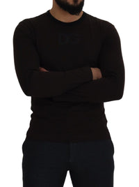 Thumbnail for Elegant Brown Crewneck Cotton Sweater
