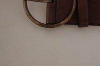 Thumbnail for Elegant Leather Belt with Engraved Buckle