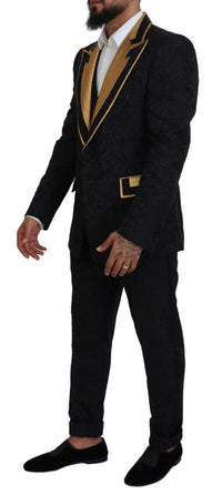 Thumbnail for Elegant Black & Gold Slim Fit 3 Piece Suit