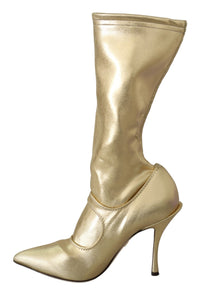 Thumbnail for Elegant Gold Ankle Boots Socks with Rhinestones