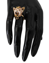 Thumbnail for Glamorous Gold Dog Head Statement Ring