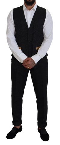 Thumbnail for Elegant Black & Gold Slim Fit 3 Piece Suit