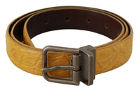 Thumbnail for Exotic Yellow Animal Pattern Leather Belt