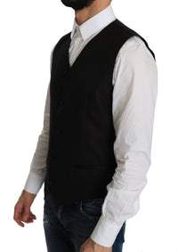Thumbnail for Elegant Black Silk Blend Formal Vest