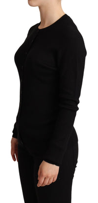 Thumbnail for Elegant Black Silk Cashmere Cardigan