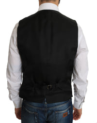 Thumbnail for Elegant Black Silk Blend Formal Vest