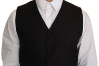 Thumbnail for Elegant Black Silk Blend Formal Vest