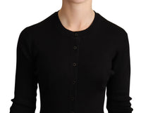 Thumbnail for Elegant Black Silk Cashmere Cardigan