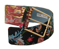 Thumbnail for Multicolor Canvas Leather Statement Belt
