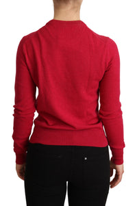 Thumbnail for Chic Pink Cashmere Blend Crewneck Pullover