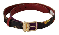 Thumbnail for Multicolor Canvas Leather Belt with Engraved Buckle