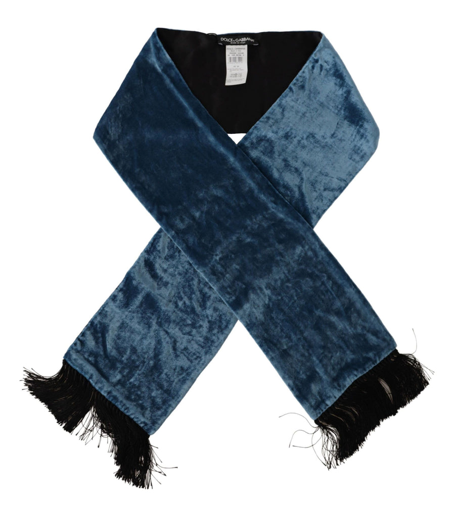 Blue Velvet Solid Neck Warmer Men's Shawl Scarf
