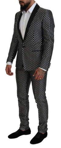 Thumbnail for Elegant Black Silk Blend Slim Fit Suit