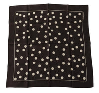 Thumbnail for Black Silk Dotted Square Bandana Handkerchief Scarf