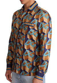 Thumbnail for Elegant Silk Casual Shirt with DG Logo