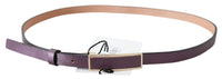 Thumbnail for Elegant Maroon Leather Belt with Gold-Tone Buckle