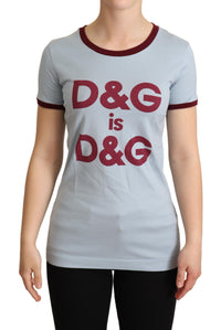 Thumbnail for Elegant Blue Crewneck Cotton Tee