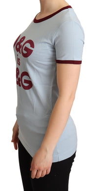 Thumbnail for Elegant Blue Crewneck Cotton Tee