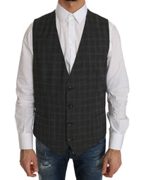 Thumbnail for Elegant Checkered Wool Vest for the Urbane Man