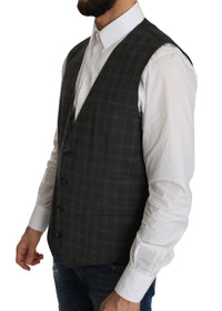 Thumbnail for Elegant Checkered Wool Vest for the Urbane Man