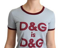 Thumbnail for Elegant Blue Crewneck Cotton Tee