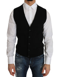 Thumbnail for Sleek Black Cotton Formal Vest