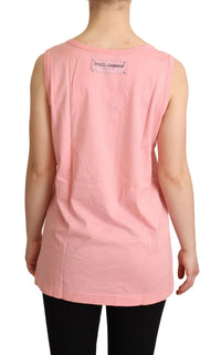 Thumbnail for Chic Pink Motive Print Crewneck Tee