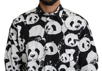 Thumbnail for Panda Print Pure Cotton Shirt - Black White