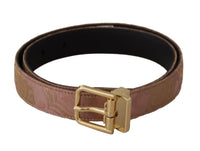 Thumbnail for Chic Rose Pink Leather Belt with Logo Buckle